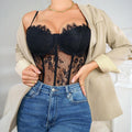 Diana Sexy See Through Lace Sling Boning Wrapped Wear Top - Vestir en Moda