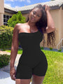 Diana Solid One Shoulder Tight Romper - Vestir en Moda