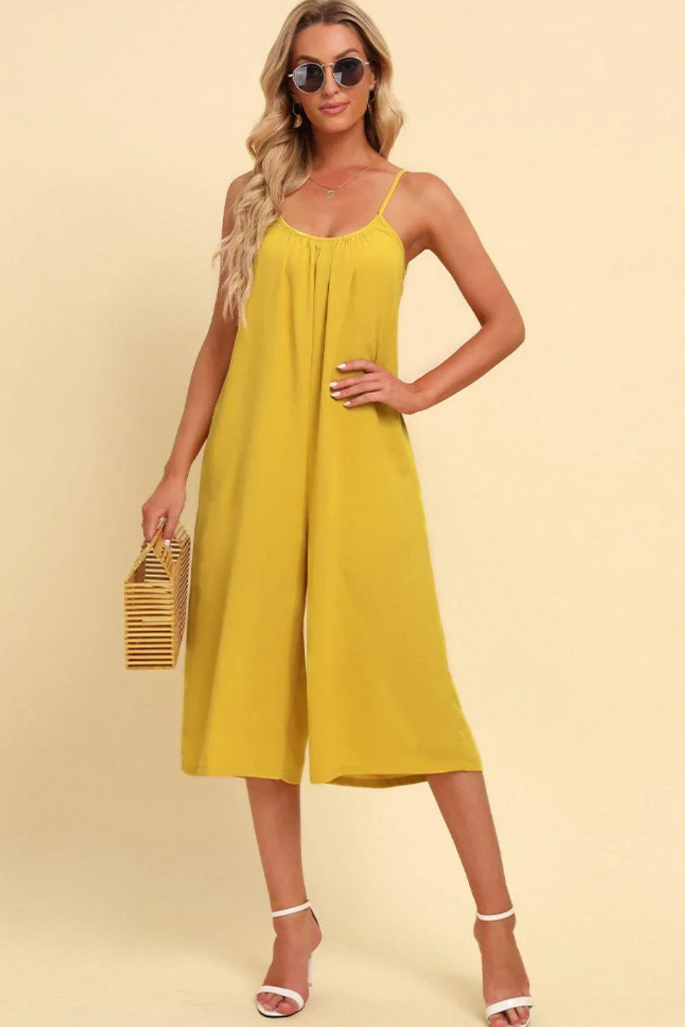 Diana Spaghetti Strap Scoop Neck Jumpsuits - Vestir en Moda