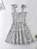 Diana Sweet Fresh Shoulder Bow Print Dresses Women - Vestir en Moda