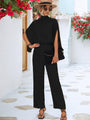 Diana Tie Back Mock Neck Split Sleeve Jumpsuits - Vestir en Moda