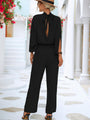Diana Tie Back Mock Neck Split Sleeve Jumpsuits - Vestir en Moda