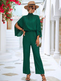 Diana Tie Back Mock Neck Split Sleeve Jumpsuits - Vestir en Moda