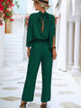 Diana Tie Back Mock Neck Split Sleeve Jumpsuits - Vestir en Moda