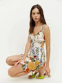 Dilania New Gentle line Sexy pring Print Split Sling Dresses - Vestir en Moda
