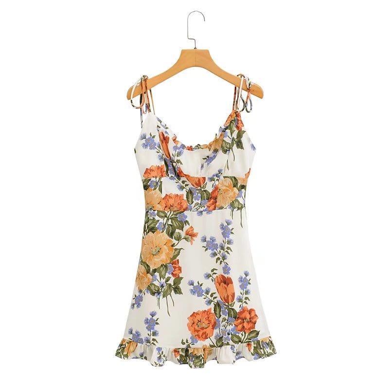 Dilania New Gentle line Sexy pring Print Split Sling Dresses - Vestir en Moda
