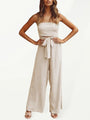 Dionisia Women Strapless Tie-waist Jumpsuits - Vestir en Moda