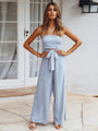 Dionisia Women Strapless Tie-waist Jumpsuits - Vestir en Moda