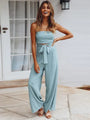 Dionisia Women Strapless Tie-waist Jumpsuits - Vestir en Moda