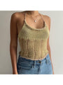 Doris Sexy Knitting Halter Crop Tank - Vestir en Moda