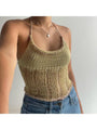 Doris Sexy Knitting Halter Crop Tank - Vestir en Moda