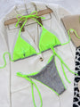 Dorothy Sexy Leopard Thong Brazilian Halter Beach Wear Swimwear - Vestir en Moda