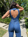 Dulce Backless Heart Cutout Women Casual Sleeveless Jumpsuits - Vestir en Moda