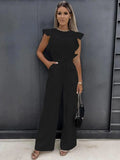 Dulce Fashion Butterfly Sleeve Wide Women Streetwear Jumpsuits - Vestir en Moda