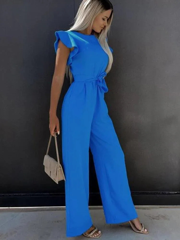 Dulce Fashion Butterfly Sleeve Wide Women Streetwear Jumpsuits - Vestir en Moda