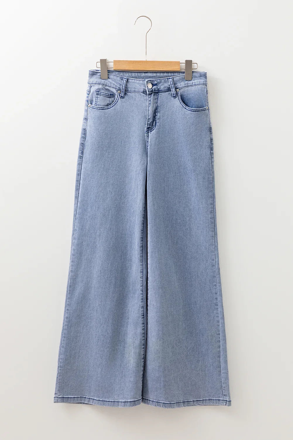 Victoria Beau Blue High Waist Button Zip Fly Bell Bottom Jeans