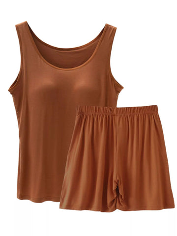 Paola Modal Padded Sleeveless Two Piece Sets