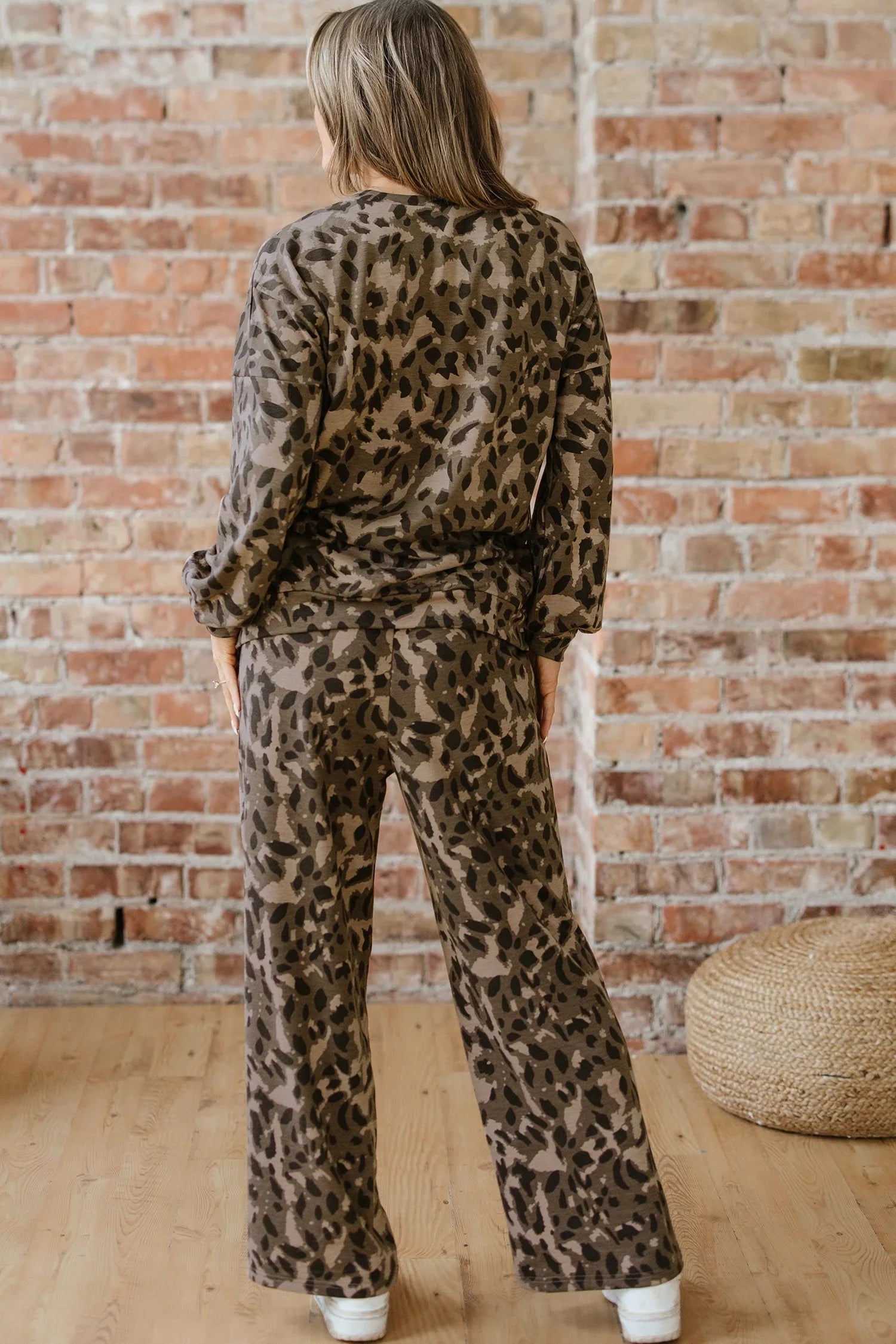 Milagros Leopard Patchwork And Drawstring Two Piece Sets