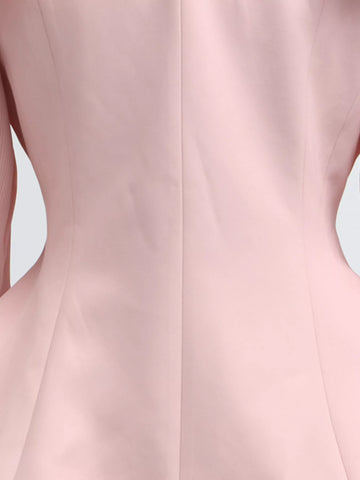 Karina Frill Lapel Collar Pleated Two Piece Sets