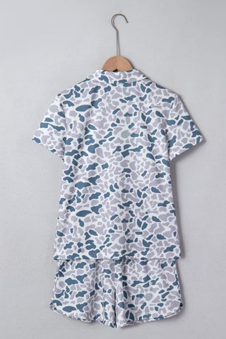Camila Abstract Camo Polo Collar Two Piece Sets