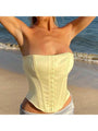 Eden Summer Sexy Fishbone Satin Tops - Vestir en Moda