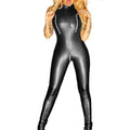 Eduviges Hot Motorcycle Leather Zipper Open Sexy Jumpsuits - Vestir en Moda