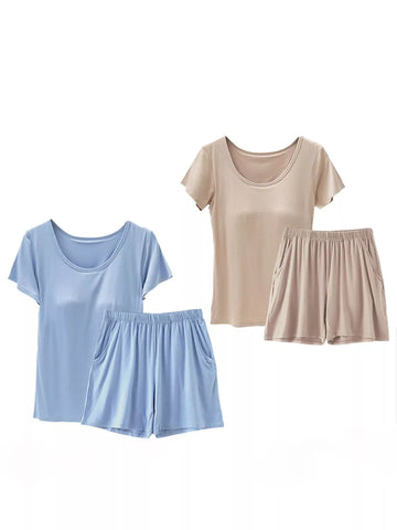 Manuela Padded Modal Short Sleeve Two Piece Sets
