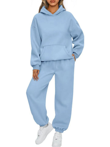 Arianna Full Size Kangaroo Pocket Two Piece Sets