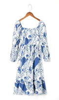 Elba Square Collar Lantern Sleeve Length Dresses - Vestir en Moda