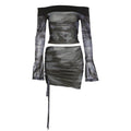 Eleanor Long Sleeve off Shoulder Slim Fit Printed Two Piece Sets - Vestir en Moda