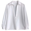 Eleanor Long Sleeve V-neck Fashionable Outerwear Blouse - Vestir en Moda
