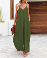Elena Border Solid Color Side Pocket Casual Jumpsuits - Vestir en Moda