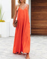 Elena Border Solid Color Side Pocket Casual Jumpsuits - Vestir en Moda