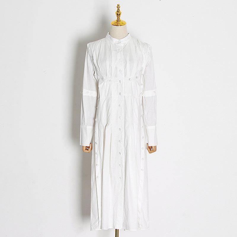 Elena Elegant Solid Autumn Long Sleeve Dresses - Vestir en Moda
