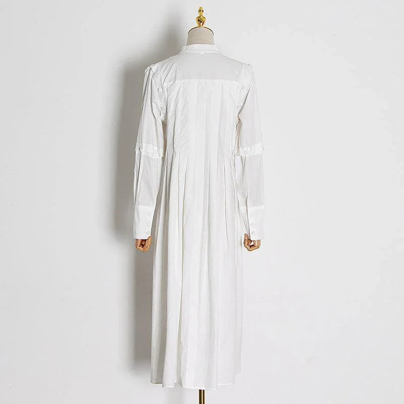 Elena Elegant Solid Autumn Long Sleeve Dresses - Vestir en Moda