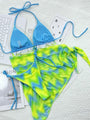 Elena Tie Dye Halter Ruffled Bikini Micro With Sarong Swimwear - Vestir en Moda