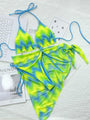 Elena Tie Dye Halter Ruffled Bikini Micro With Sarong Swimwear - Vestir en Moda
