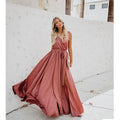 Elenna Women Bohemian Solid Color V Sleeveless Dresses - Vestir en Moda