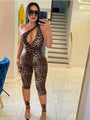 Elia Hollowed Out Leopard Print Sleeveless Jumpsuit - Vestir en Moda