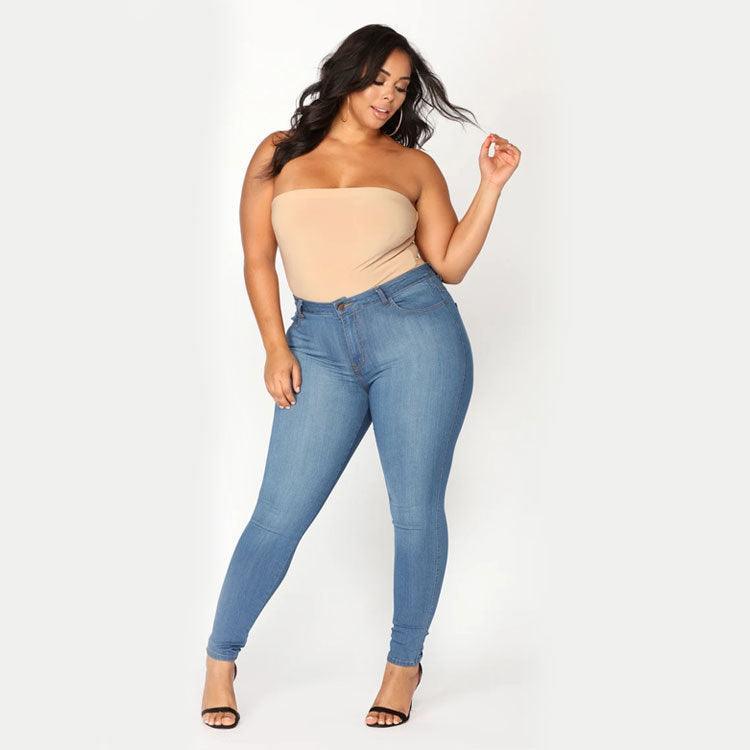 Eliana Plus Size New Fashion High Elastic Denim Skinny Jeans - Vestir en Moda