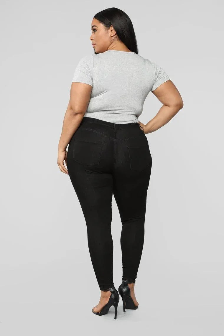 Eliana Plus Size New Fashion High Elastic Denim Skinny Jeans - Vestir en Moda