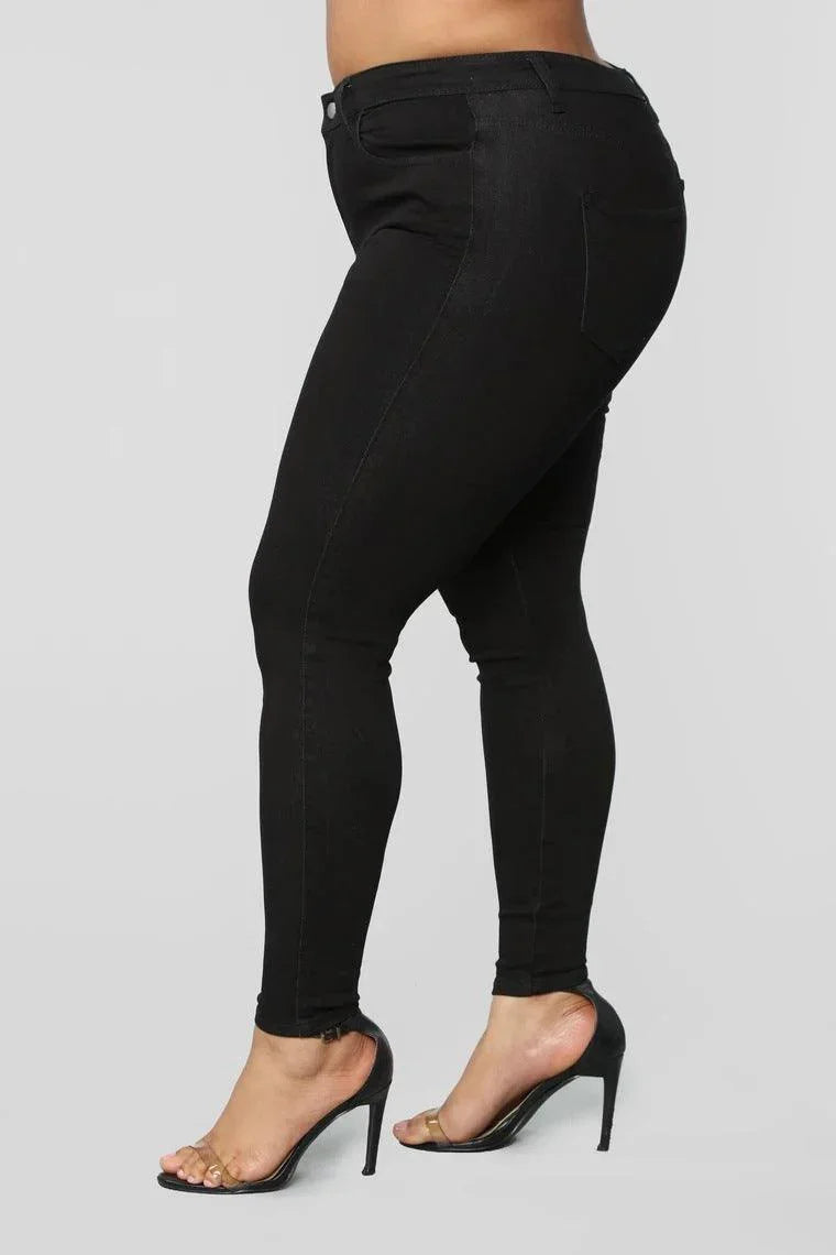Eliana Plus Size New Fashion High Elastic Denim Skinny Jeans - Vestir en Moda
