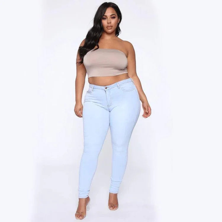 Eliana Plus Size New Fashion High Elastic Denim Skinny Jeans - Vestir en Moda