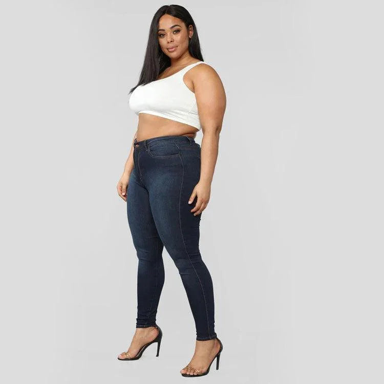 Eliana Plus Size New Fashion High Elastic Denim Skinny Jeans - Vestir en Moda