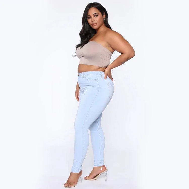 Eliana Plus Size New Fashion High Elastic Denim Skinny Jeans - Vestir en Moda