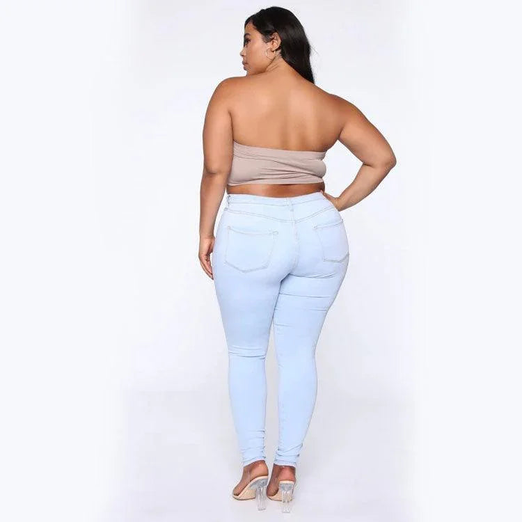 Eliana Plus Size New Fashion High Elastic Denim Skinny Jeans - Vestir en Moda