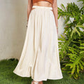 Elise High Waist Hollow Out Cutout Out Solid Long A Line Big Hem Skirt - Vestir en Moda
