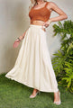 Elise High Waist Hollow Out Cutout Out Solid Long A Line Big Hem Skirt - Vestir en Moda
