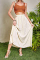 Elise High Waist Hollow Out Cutout Out Solid Long A Line Big Hem Skirt - Vestir en Moda