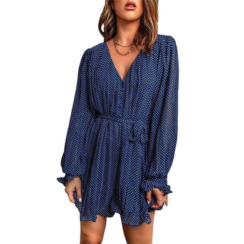 Elisea Waist Controlled Elegant Ladies Belted Ruffle Romper - Vestir en Moda